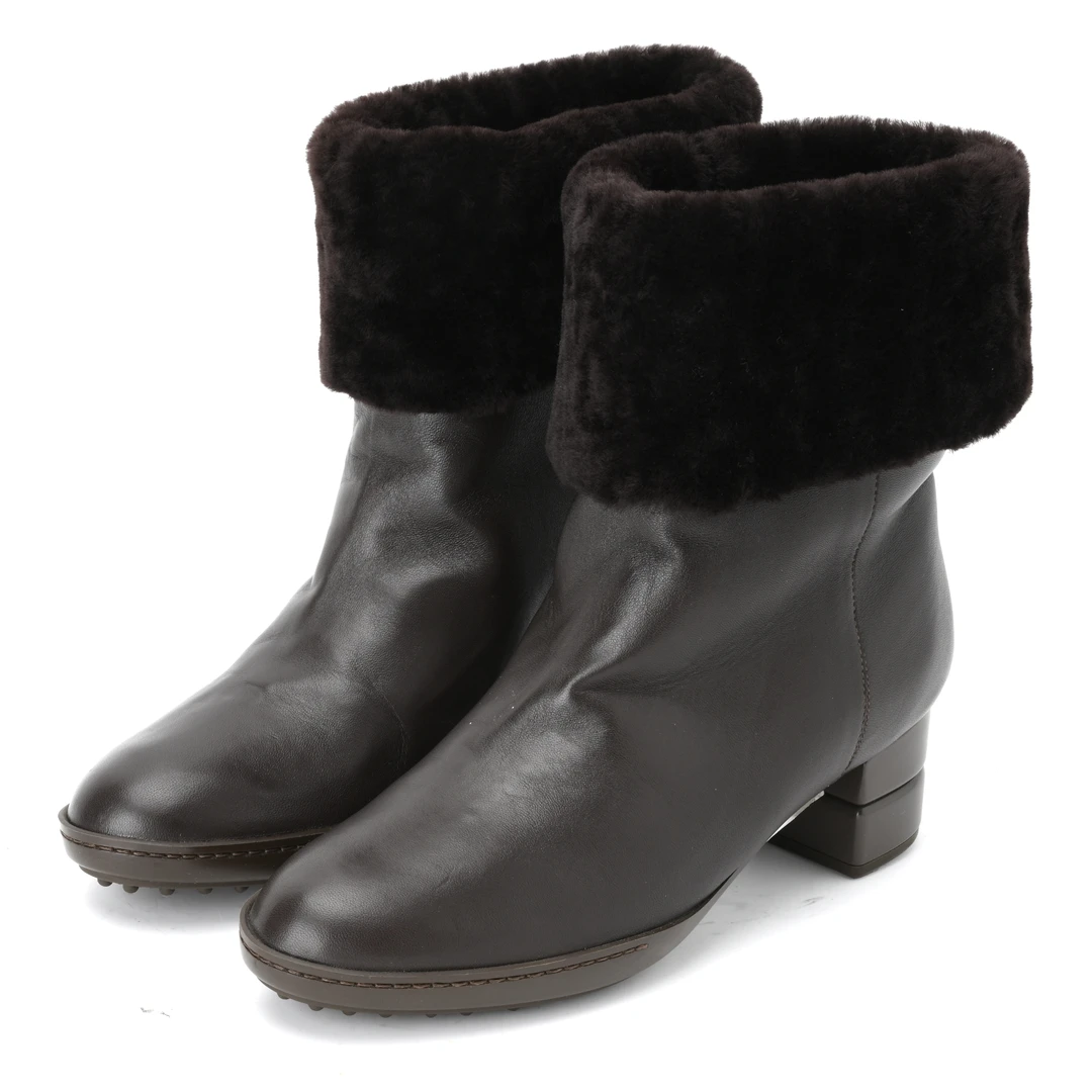 FERRAGAMO/菲拉格慕女士时尚套穿粗跟加绒中帮靴MYCOLD0616685