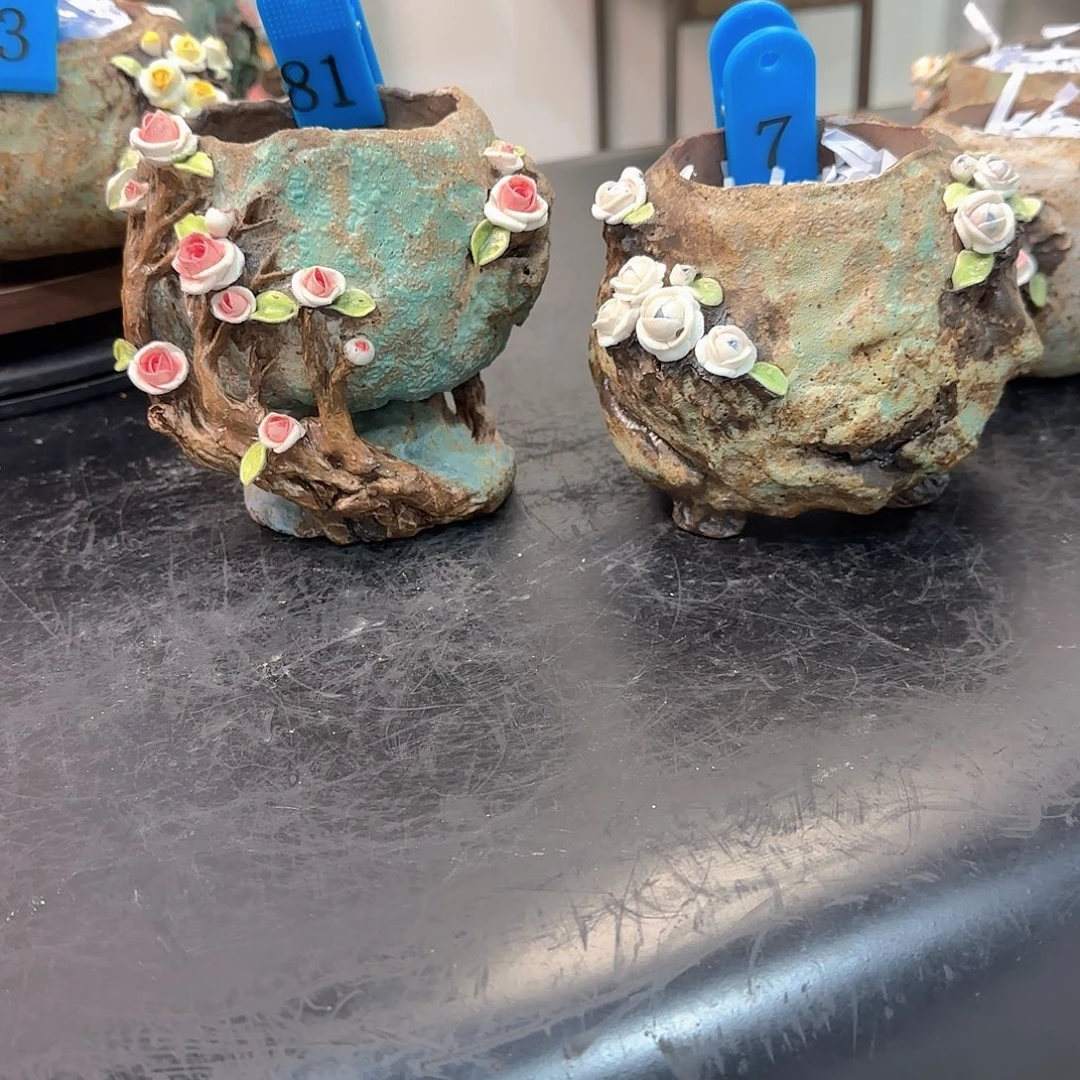 子***墨本默花器麦饭石花盆