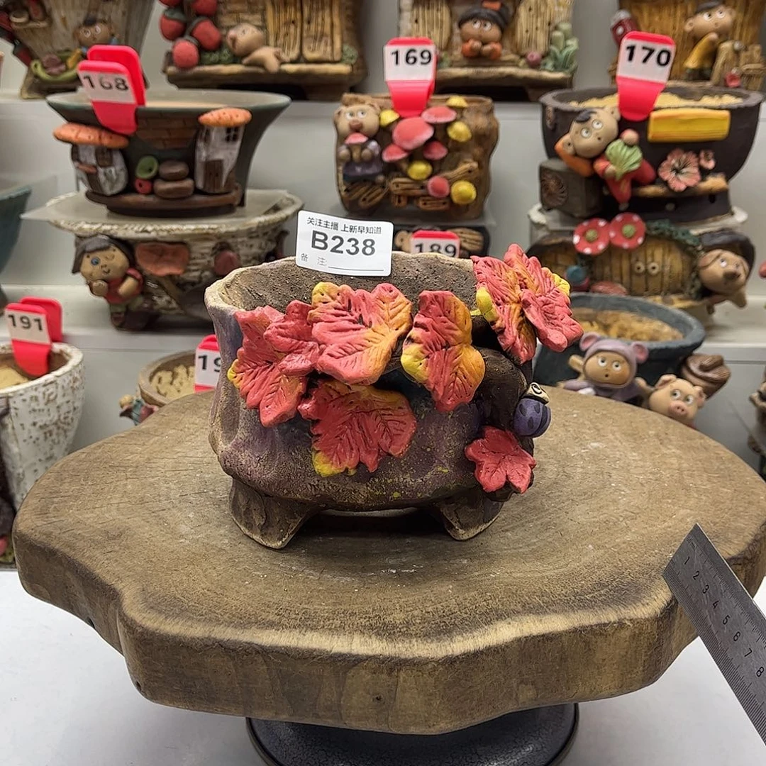 花盆238白狐花盆手捏