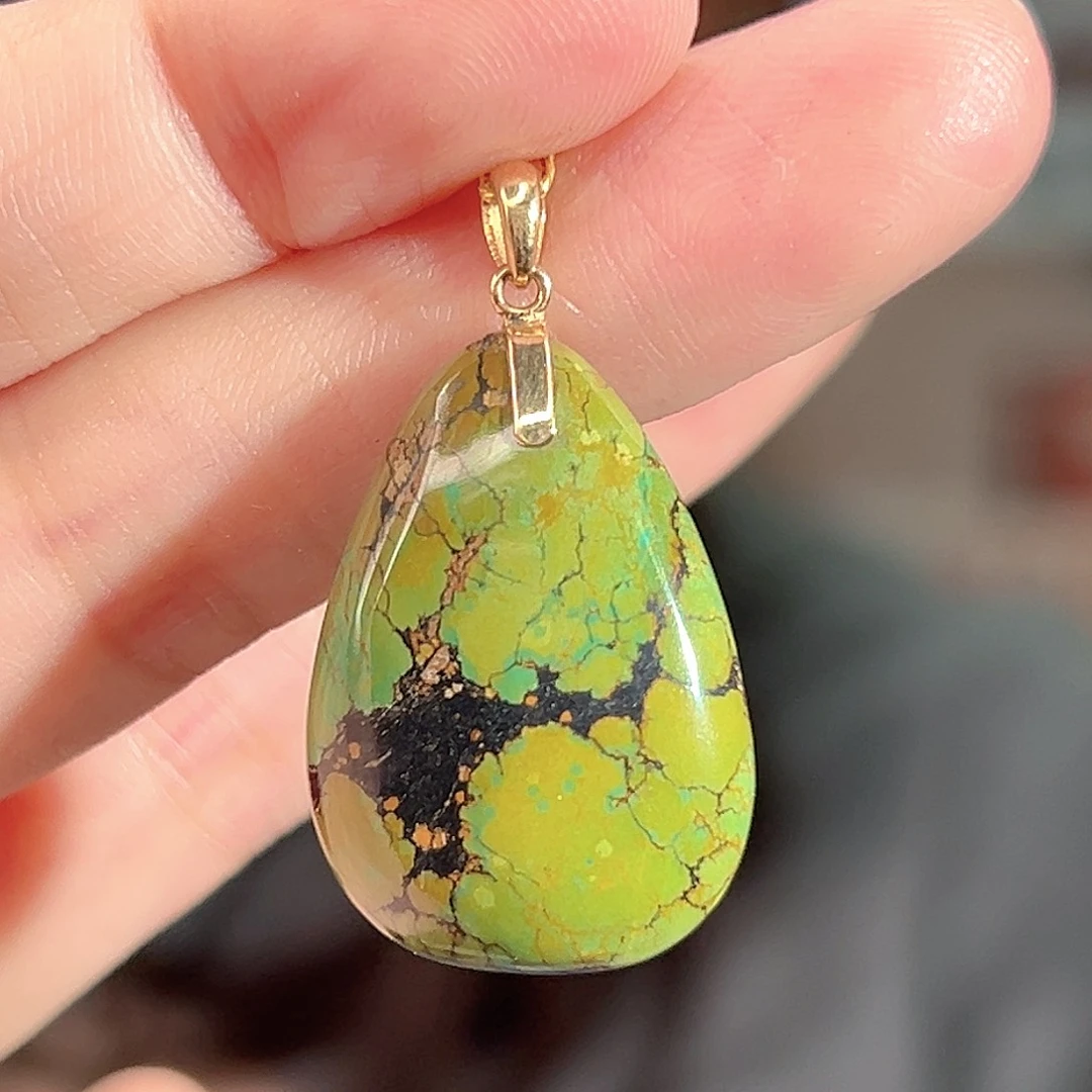 绿松石18K金镶嵌珠宝奇石