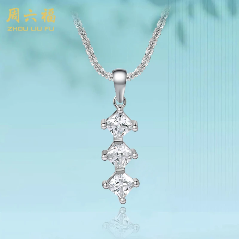 ZHOU LIU FU/周六福 坠链均925银合成锆石 Y6655-主