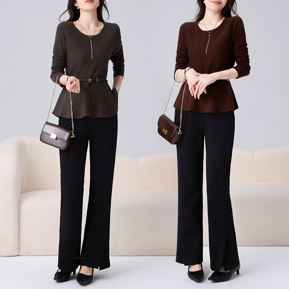 老敏哥遮臀伴侣法式短款洋气卡腰鱼尾毛衣针织上衣S08026289