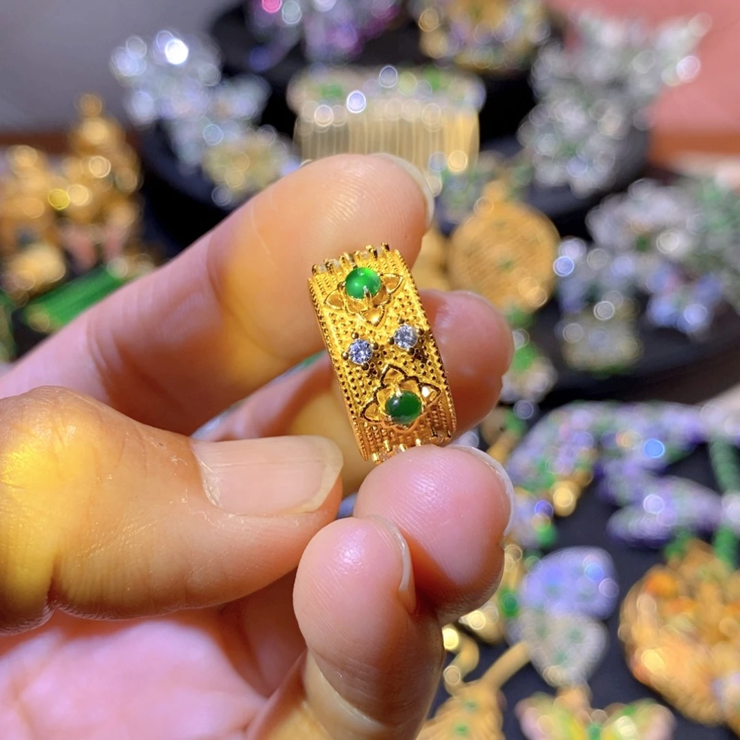 吊坠(不含链)银S925镶嵌翡翠