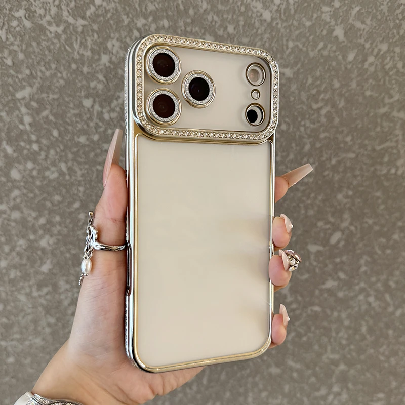 奢华边框钻适用于苹果17promax手机壳新款iPhone16pro带镜头膜ins