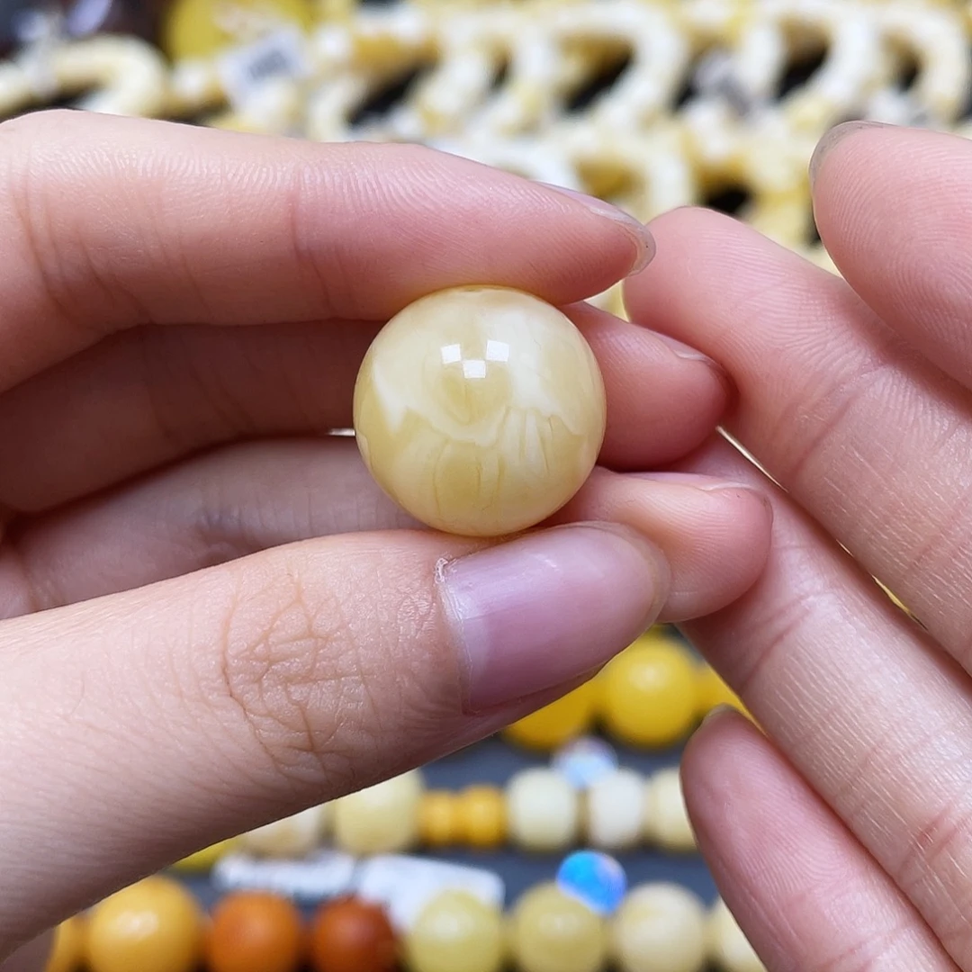 未镶嵌蜜蜡裸石圆珠17.8mm