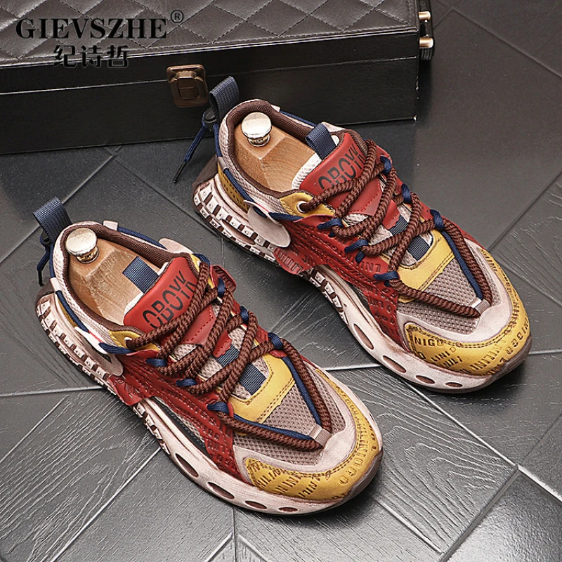 【美式鞋子】纪诗哲做旧男士低帮百搭脏脏鞋男鞋男士低帮软底休闲鞋