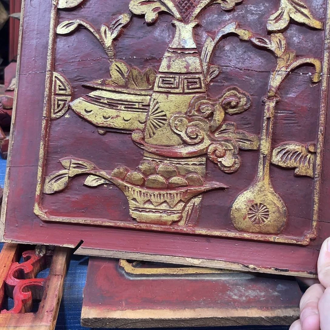 斌***哥香榧木老木雕花板