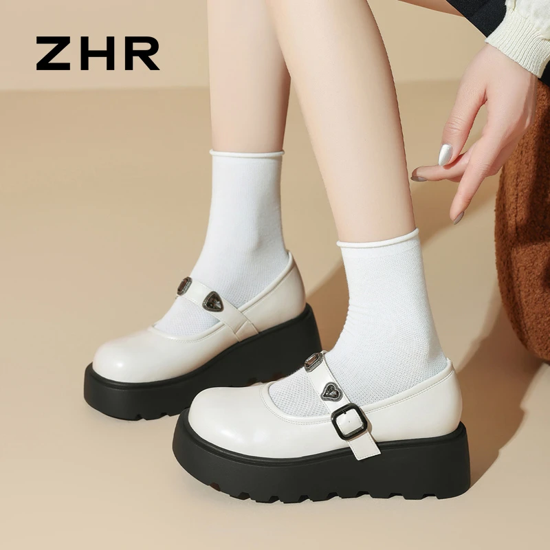ZHR玛丽珍鞋女2025秋季新款厚底圆头jk小皮鞋法式百搭外穿单鞋女