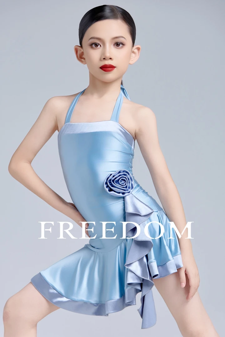 ROSE | BLUE 进口冰丝绸拉丁舞服练功服高级感演出舞蹈训练服装