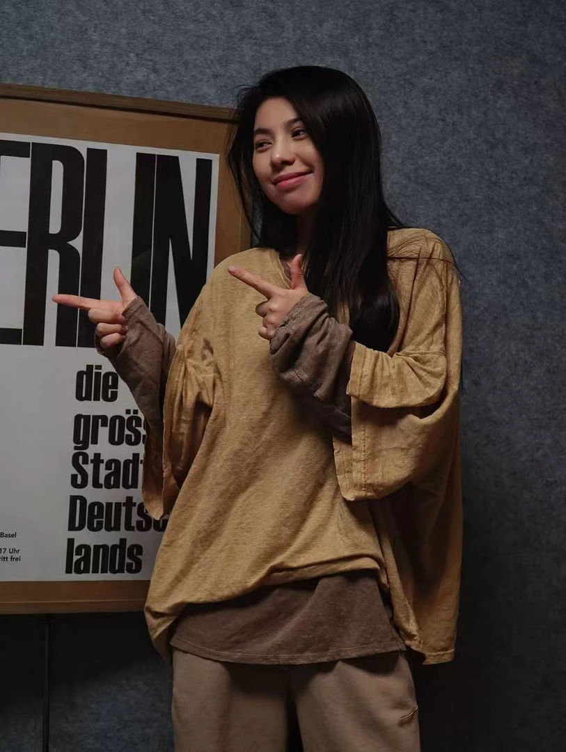 AS6869胭絮-简约汉麻针织面料T桖