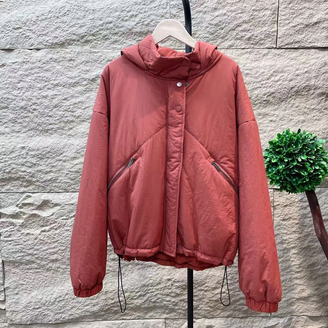 8734新款冬季休闲宽松显瘦百搭连帽棉服