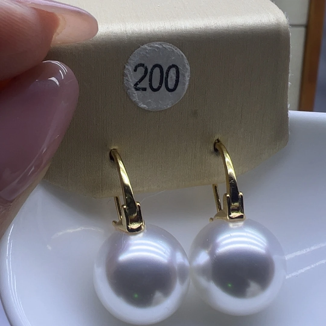 淡水珍珠银S925镶嵌耳饰