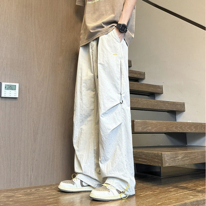 夏季青少年休闲裤长裤子潮流速干韩版直筒长裤男生裤子宽松休闲