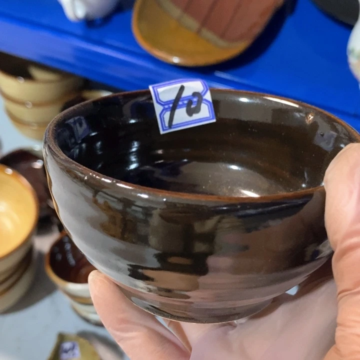 瓷片五厂酱色釉碗微瑕疵