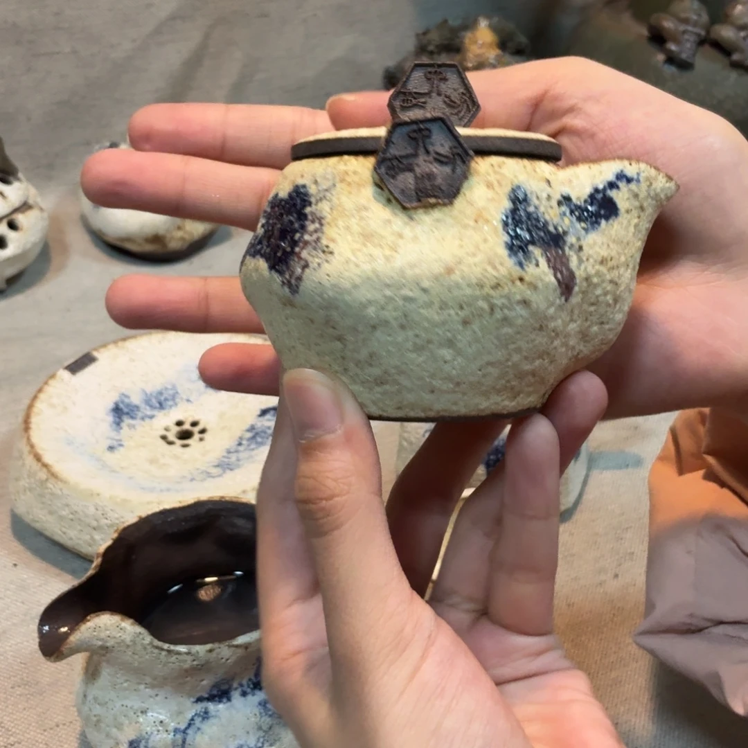 粉引微瑕手抓壶单壶一把微瑕五折