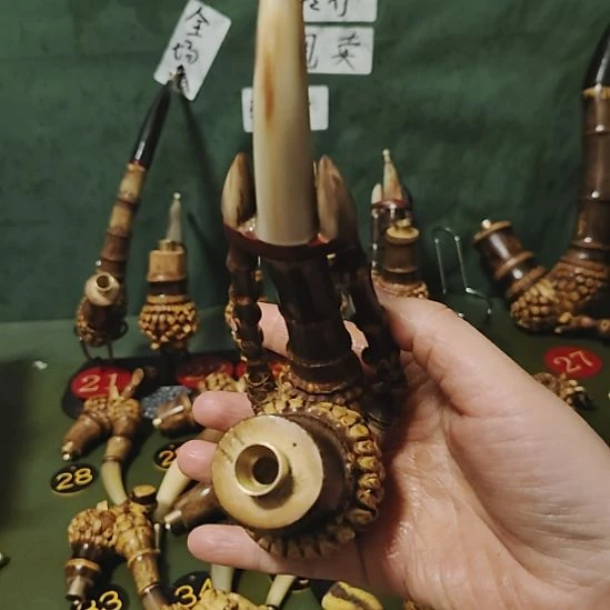 皖***司贵州特色竹根烟斗工艺品手把件