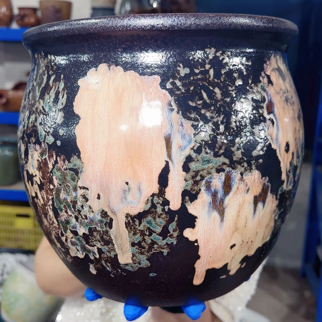 紫砂花盆高25口25