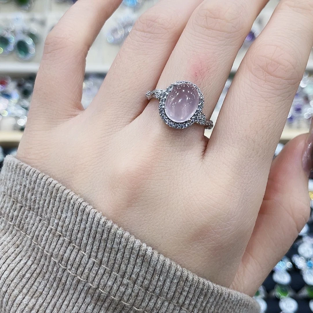 银S925镶嵌戒指芙蓉石戒指