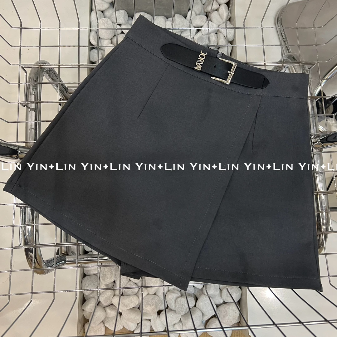 高腰A字短裤裙女春夏新款时尚百搭小个子显高遮肉小黑裤半身裙裤