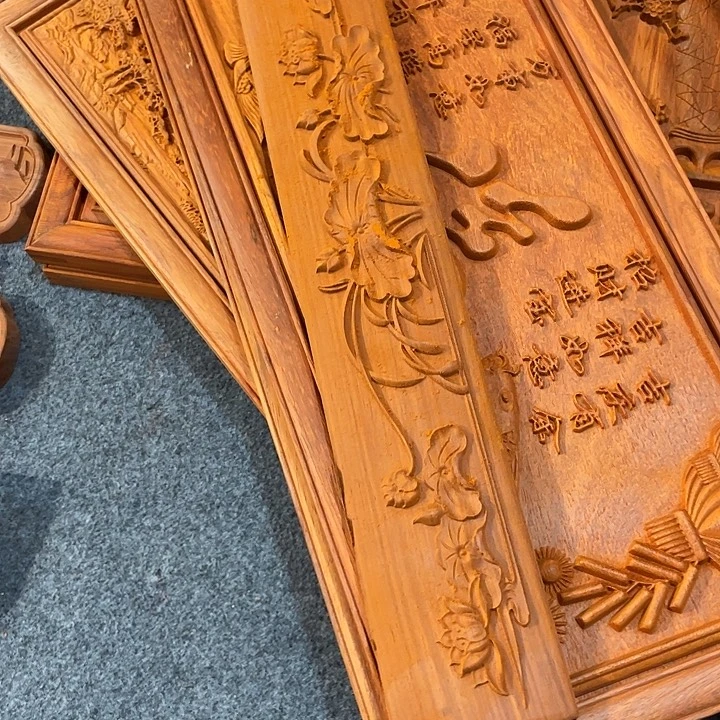 执***着非洲紫檀（红花梨）荷花勾