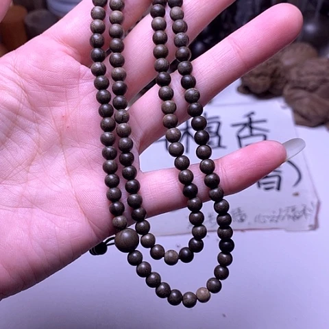 檀香木手串/手链檀香阴沉0.5/108多圈顺纹