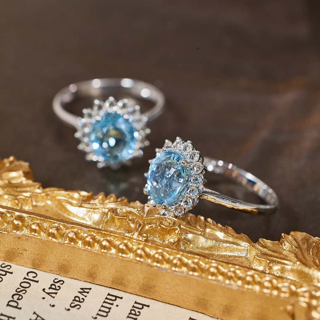 【歪歪】海蓝宝戒指18K金镶嵌（多样性发一）XB-S2150