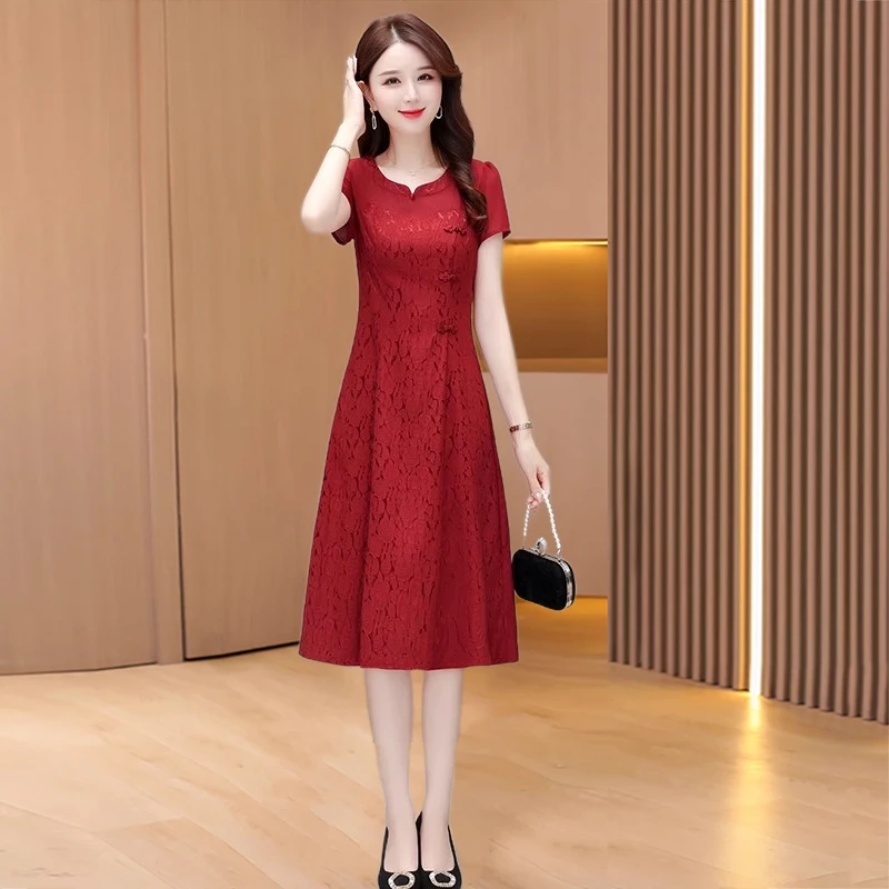 改良旗袍连衣裙女2025新款夏季年轻款高端气质现代时尚宴会礼服裙