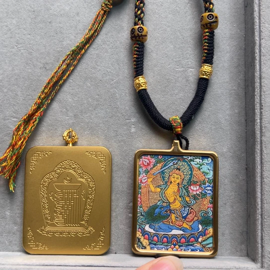 吊坠_****单面文殊铜壳八号绳