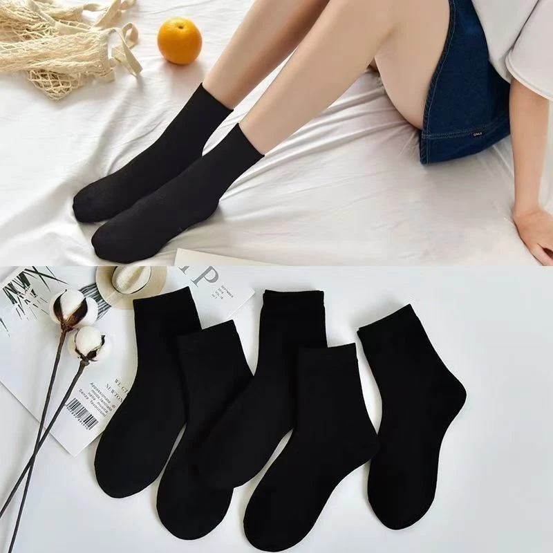 冬款加厚长筒过膝棉袜双针小腿堆堆袜套加长过膝加绒雪地纯色靴袜