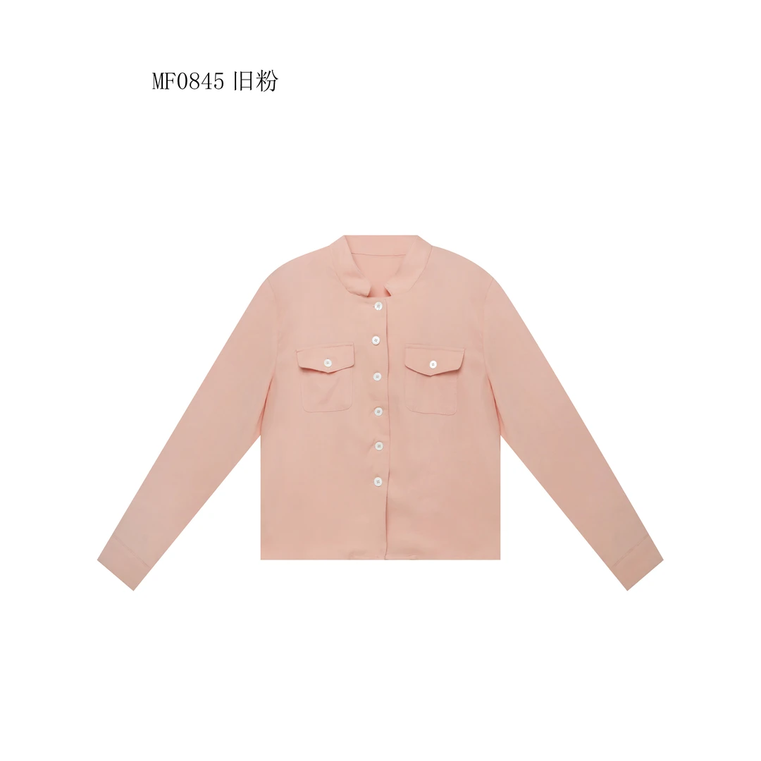 【麻訪家】MF0845旧粉文艺复古简约休闲百搭开衫外套