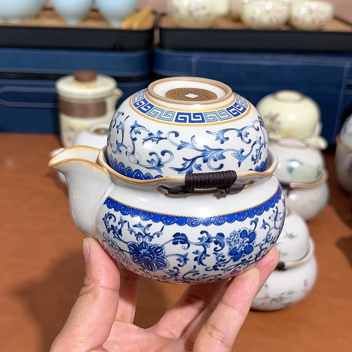 青花手抓壶一壶一杯