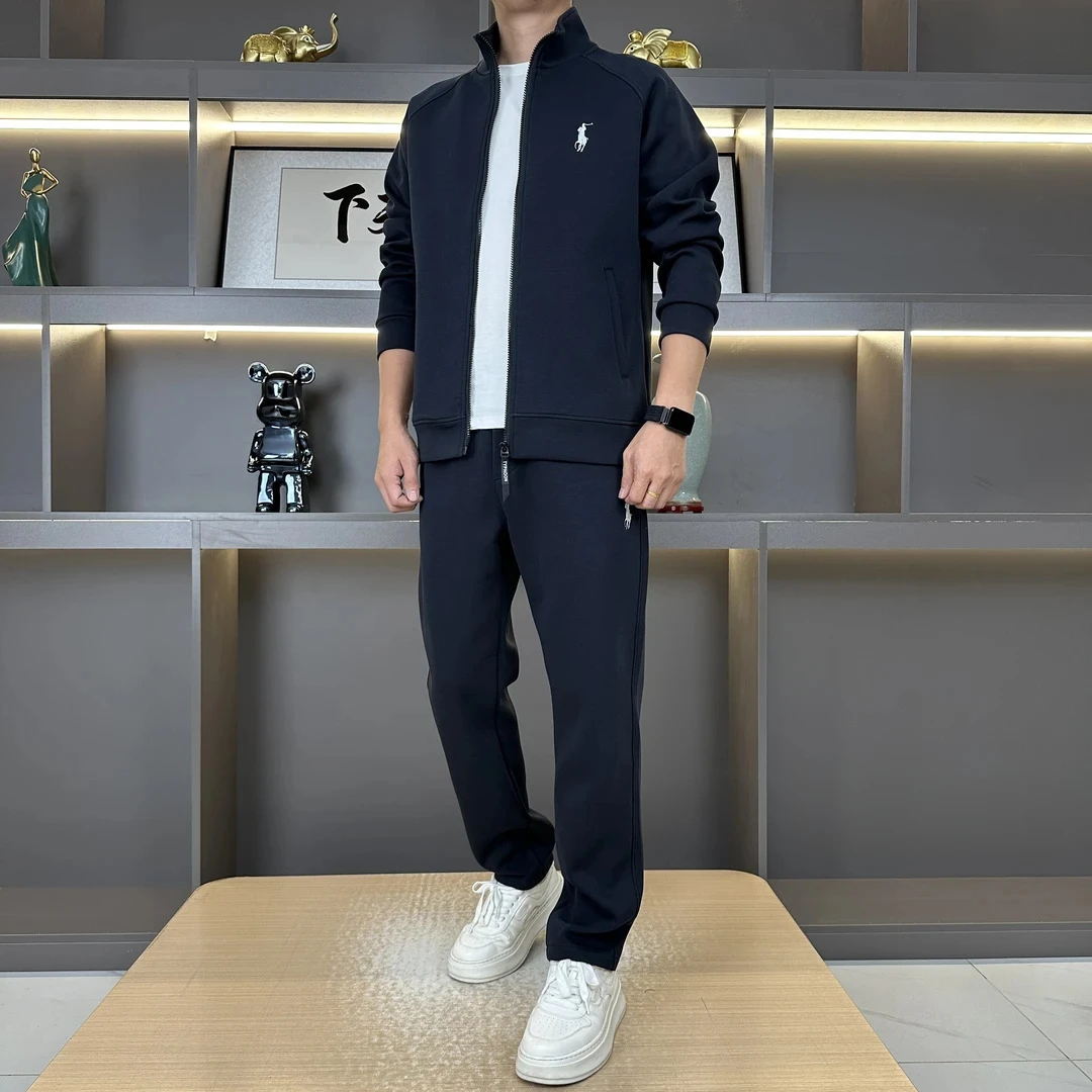 秋季新款潮流运动舒适休闲立领套装两件套8012