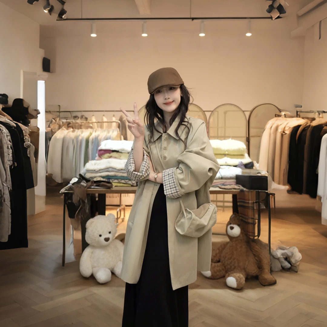 【闵笑一】长岛听风 25早秋新款设计款慵懒风百搭风衣外套上衣