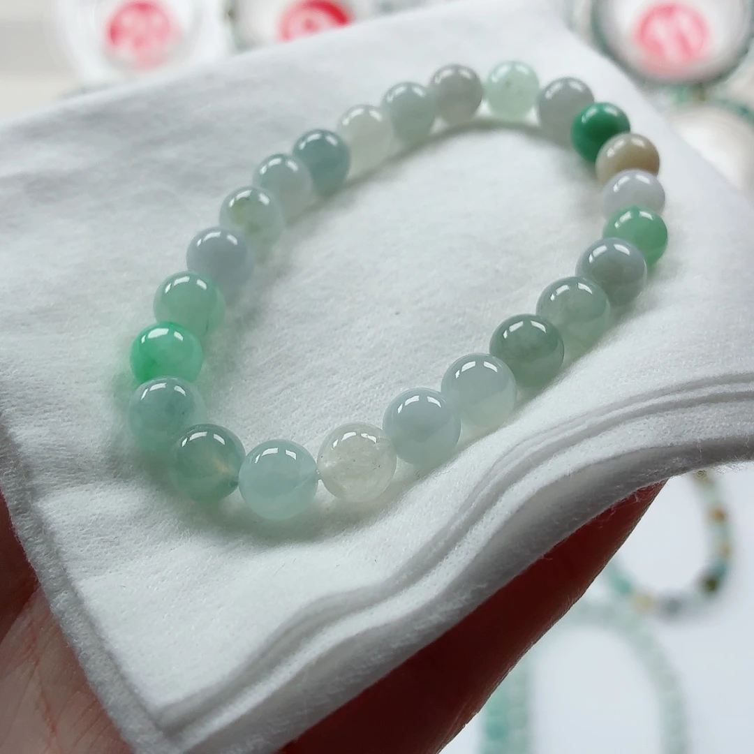 翡翠未镶嵌手链卡7.6（货尾）