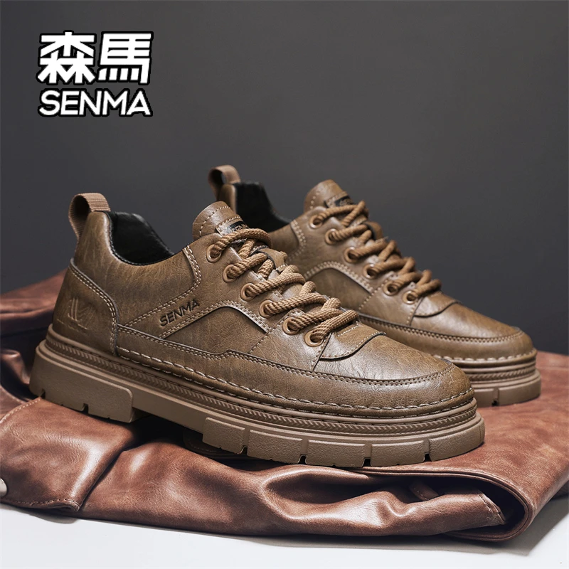 SENMA/森马男鞋秋季英伦风商务正装男士休闲鞋上班厚底低帮马丁鞋