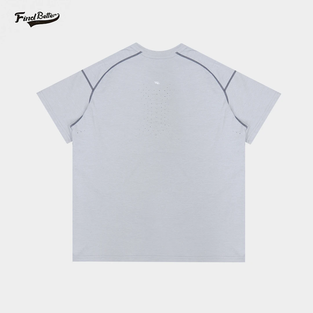 新款春夏复古纹路龙鳞透气圆领运动速干时尚简约舒适短袖T恤-300