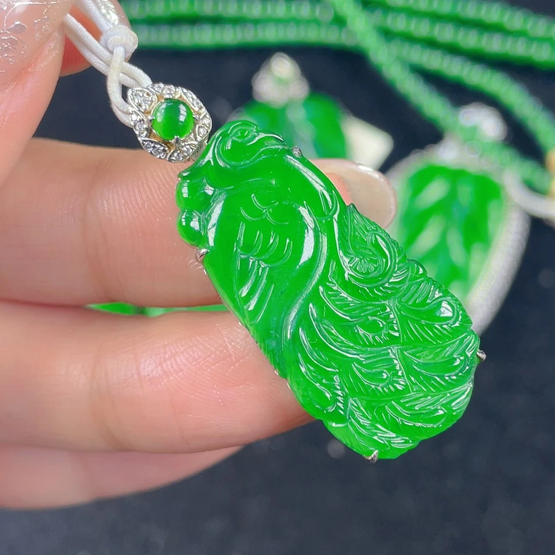 翡翠吊坠(不含链)银S925镶嵌