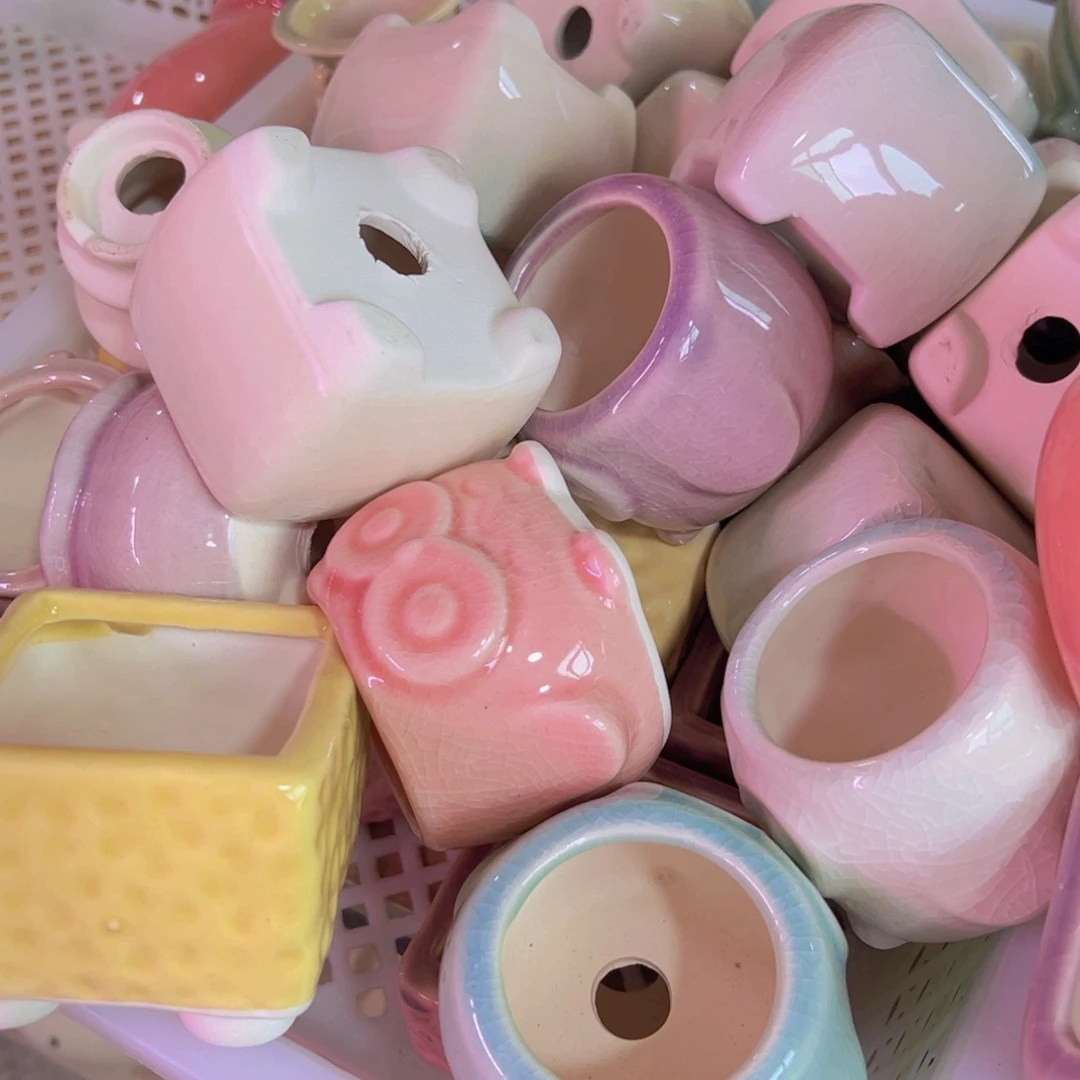 陶瓷花盆当场凑满12包邮随机瑕疵6个