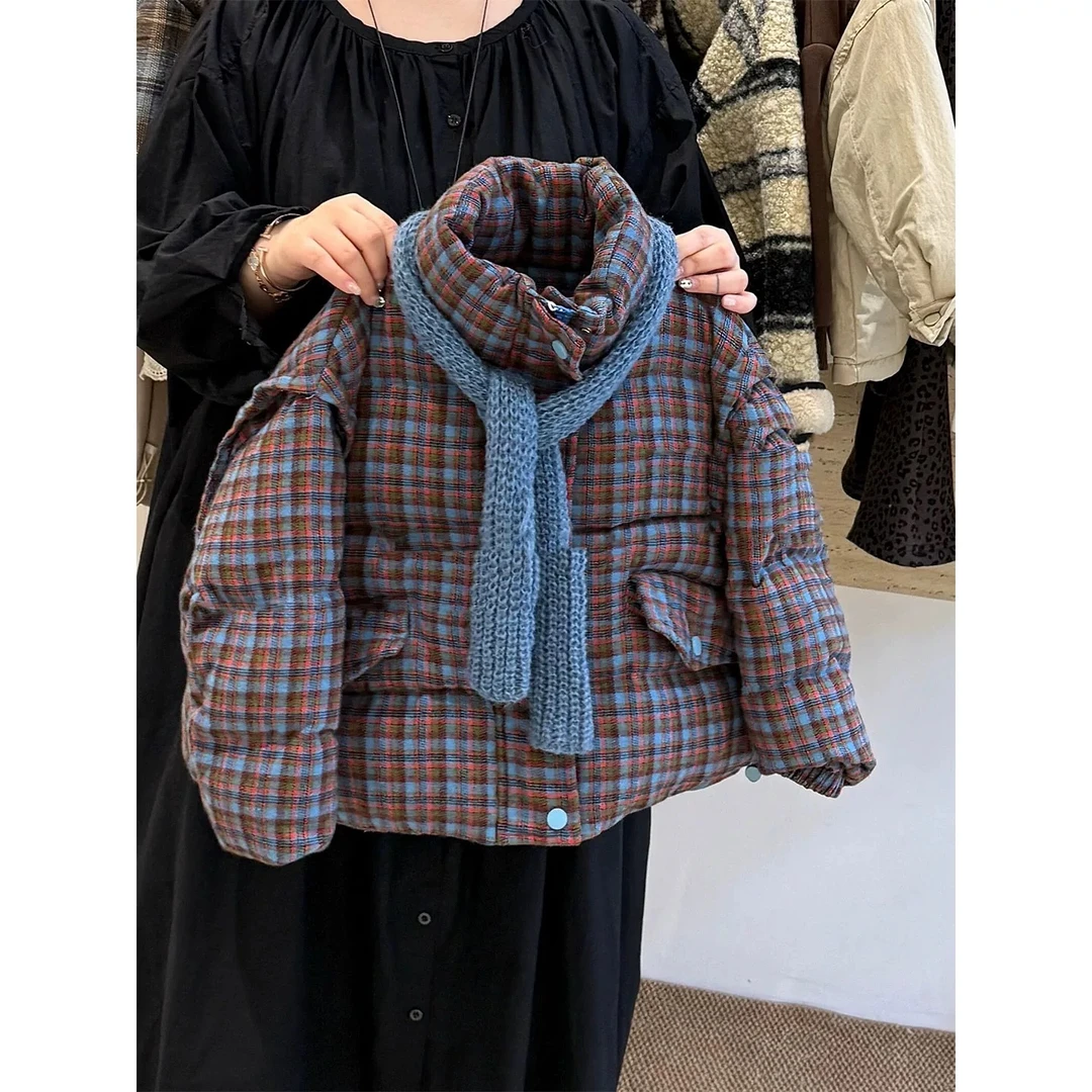 【高货棉服】儿童冬季韩版简约百搭格子双面棉服男童保暖加厚棉