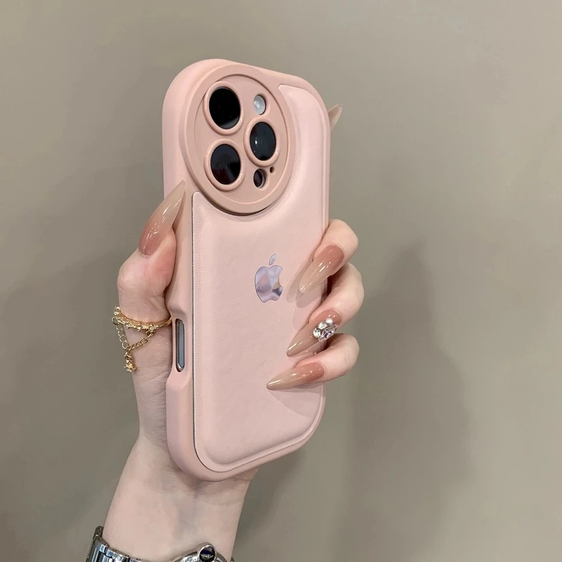 小众气垫皮纹防摔适用iPhone16promax手机壳15pro个性14网红13/12