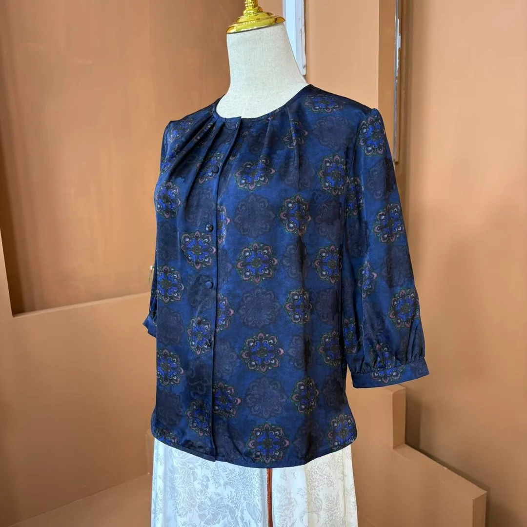 商场撤柜圆领新中式夏季开衫小衫8129