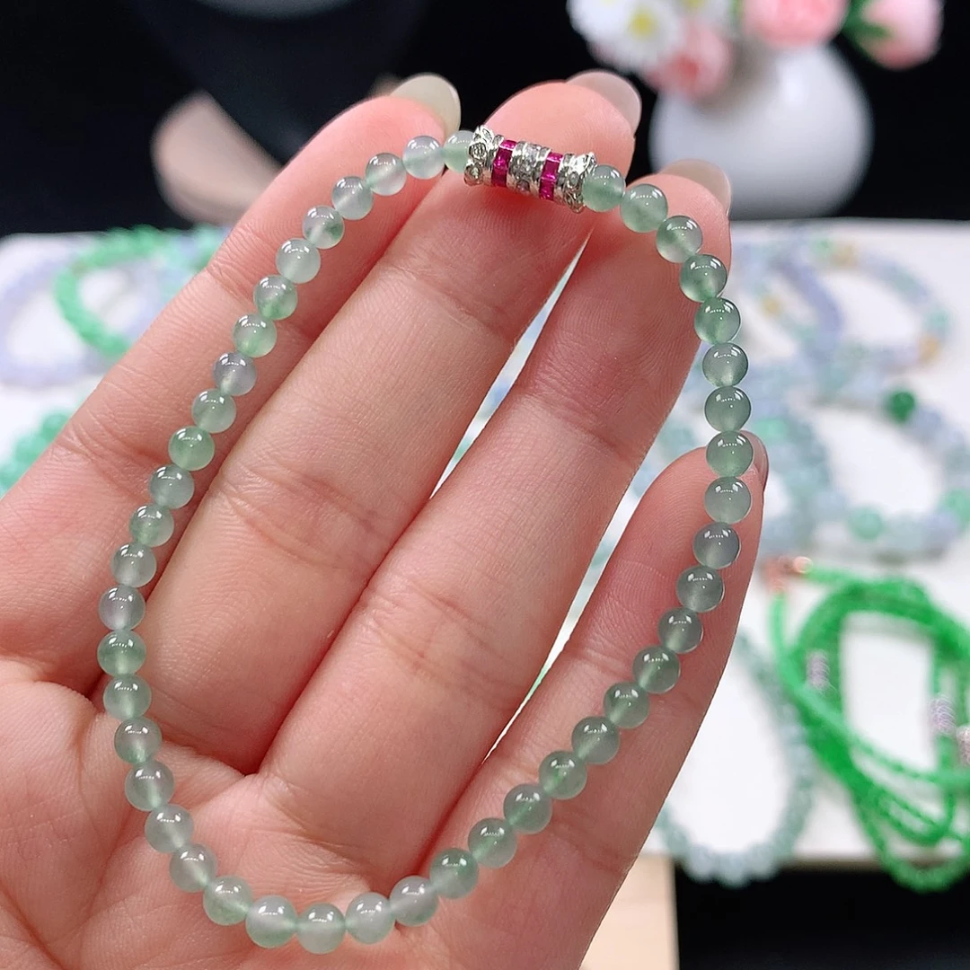 翡翠未镶嵌手链3.8mm