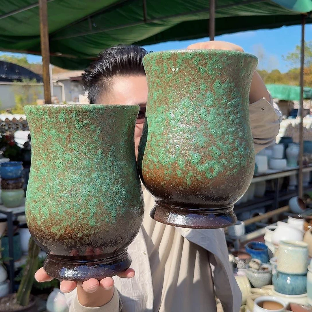 紫砂花盆口17高25（两个牛油果老庄