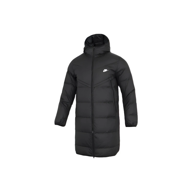 NIKE耐克男款纯色logo印花连帽冬季户外保暖长款羽绒服DV1134-010