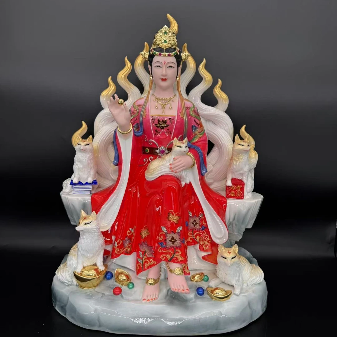 16寸仿瓷五狐九姑娘九尾狐家居摆件工艺品创意