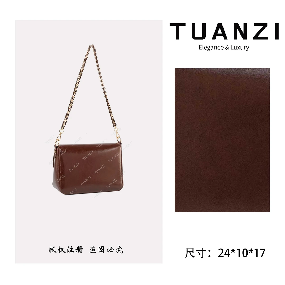 TUANZI『高端玩家』卡家秋冬新款24cm斜跨包 QYX-98152-摩卡棕