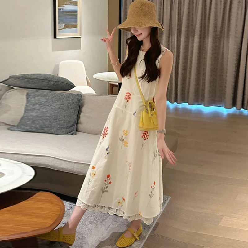 LIUYI海岛花园~夏季甜美无袖度假显瘦连衣裙