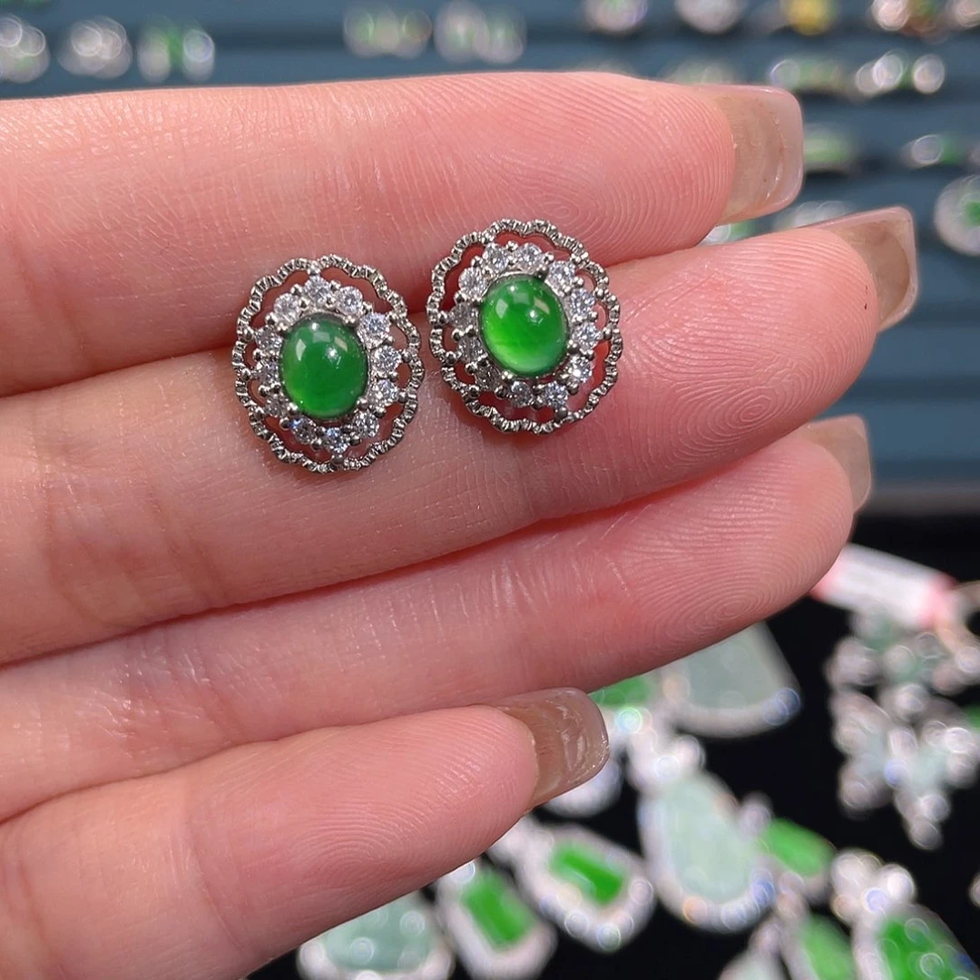 未镶嵌翡翠耳饰耳钉