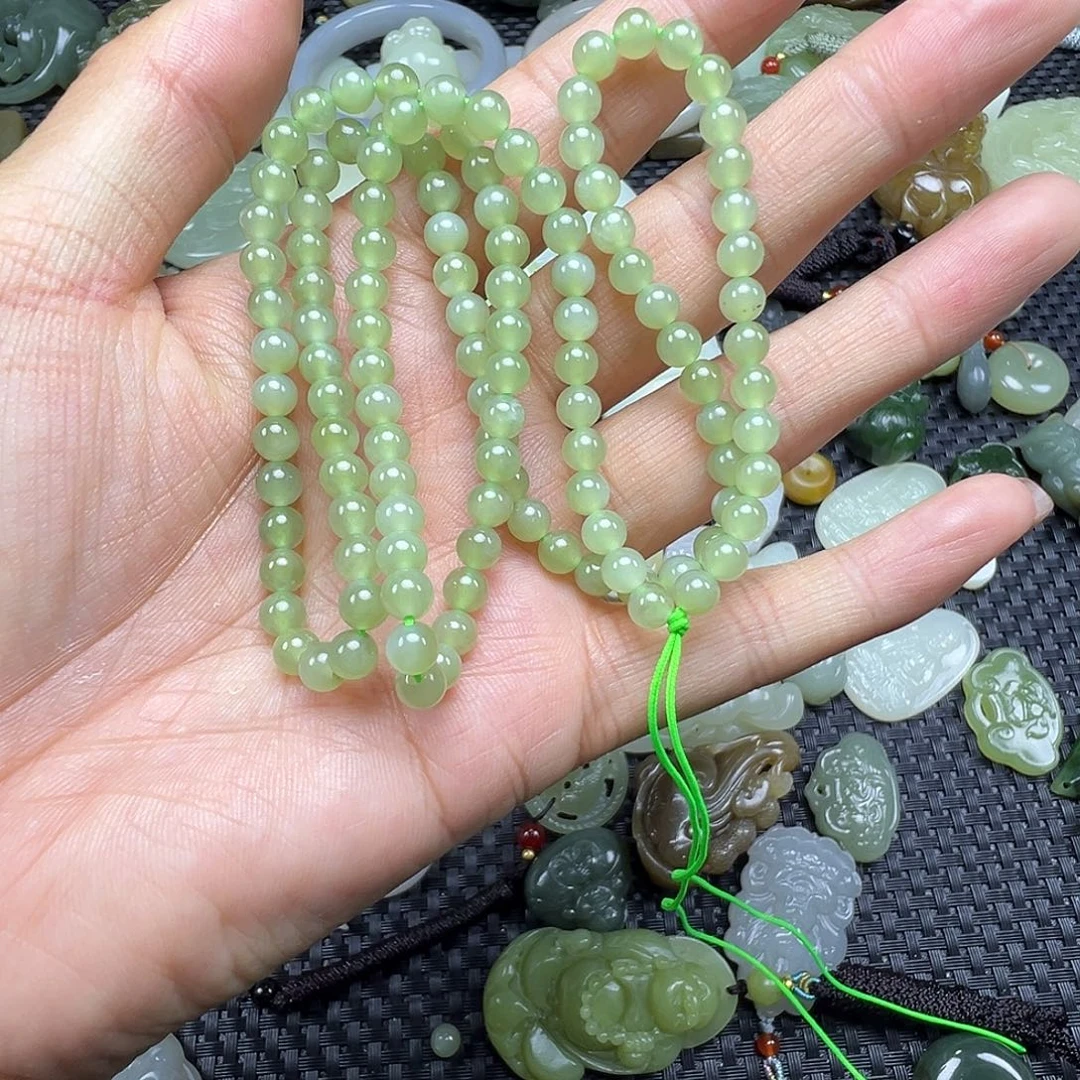 和田玉未镶嵌吊坠(不含链)卡5多圈