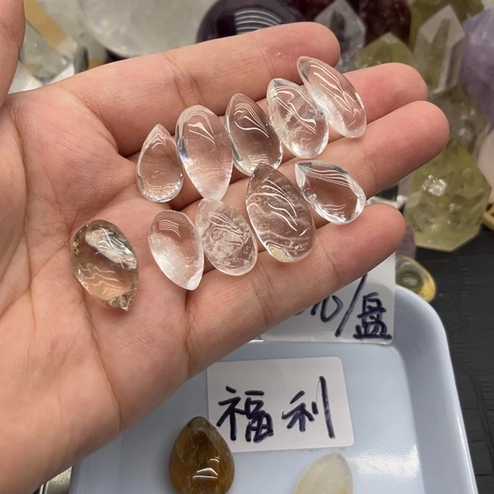 未镶嵌水晶珠宝半成品50 白水晶水滴福利